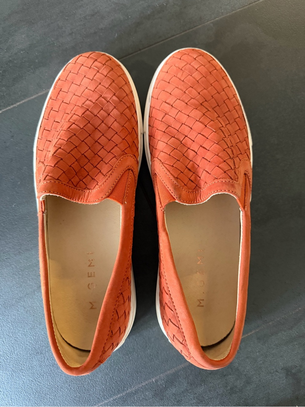 Women's Woven Slip-On Flats in Terracotta - Modern Casual Comfort